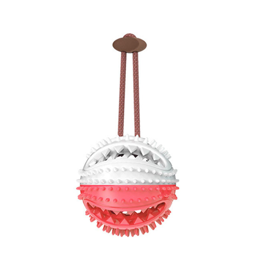 Interactive Suction Cup Dog Toy with Chew Ball and Toothbrush - Puppy Toy House