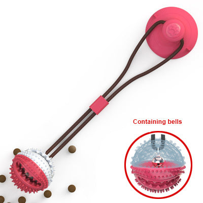 Interactive Suction Cup Dog Toy with Chew Ball and Toothbrush - Puppy Toy House