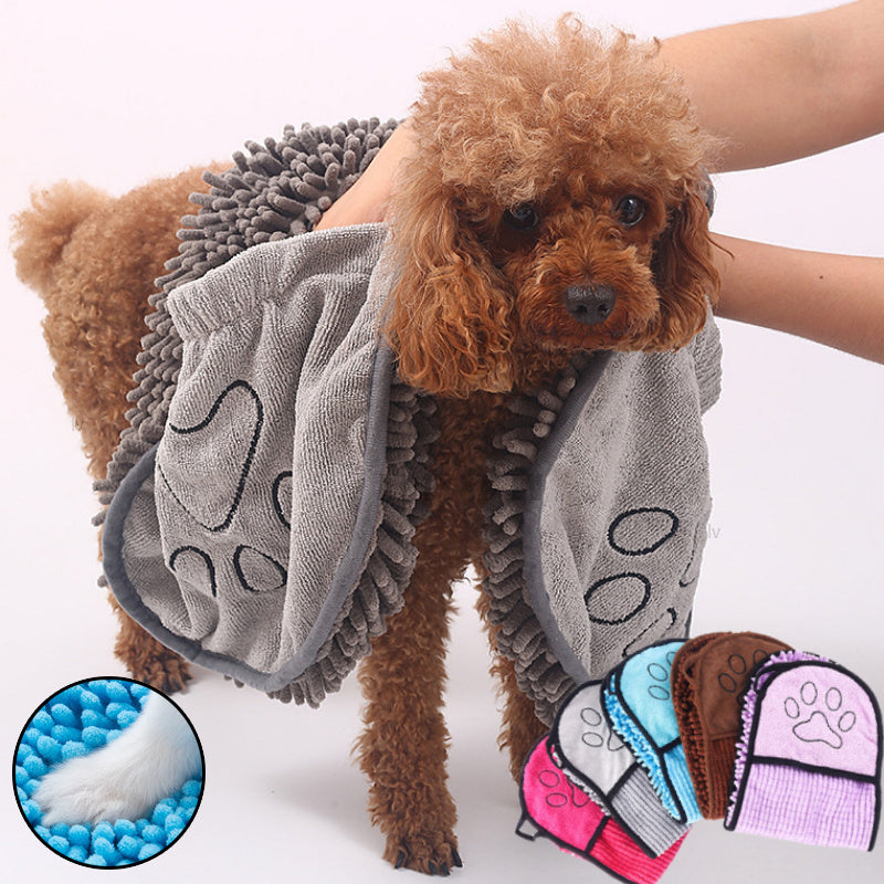 Super Absorbent Quick-Drying Microfiber Bath Towel for Dogs & Cats - Puppy Toy House