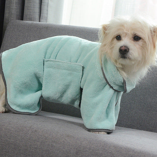 Quick-Drying Microfiber Pet Bathrobe Towel for Dogs and Cats - Puppy Toy House