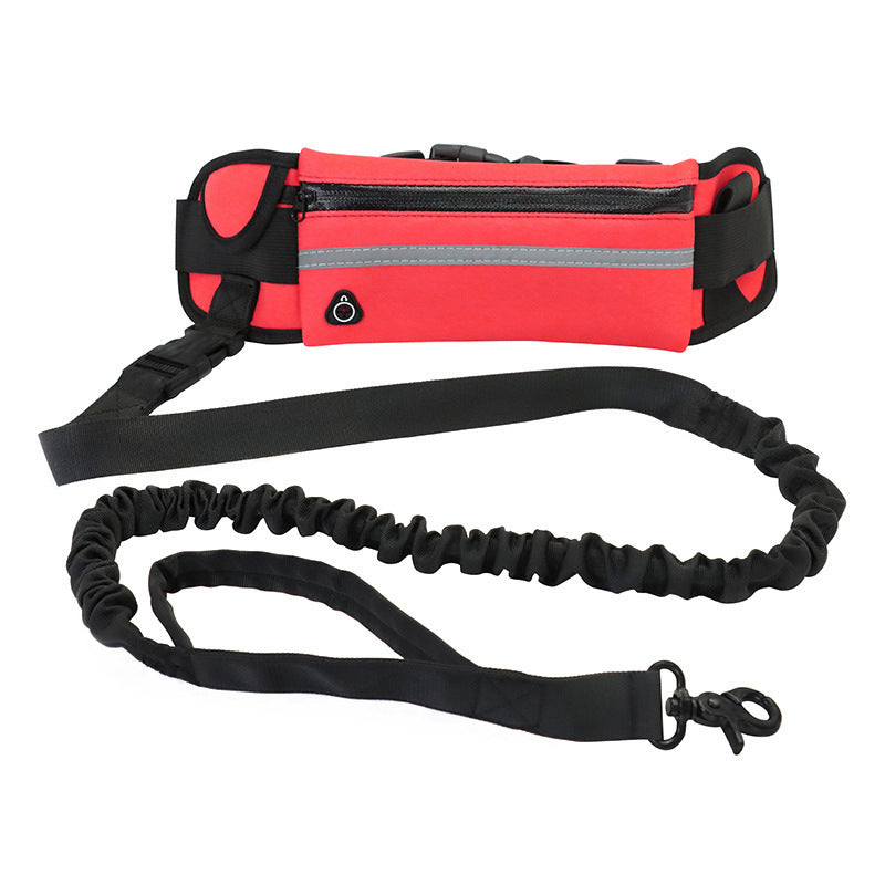 Hands-Free Dog Leash Belt with Bungee, Pocket, Bottle Holder - Puppy Toy House