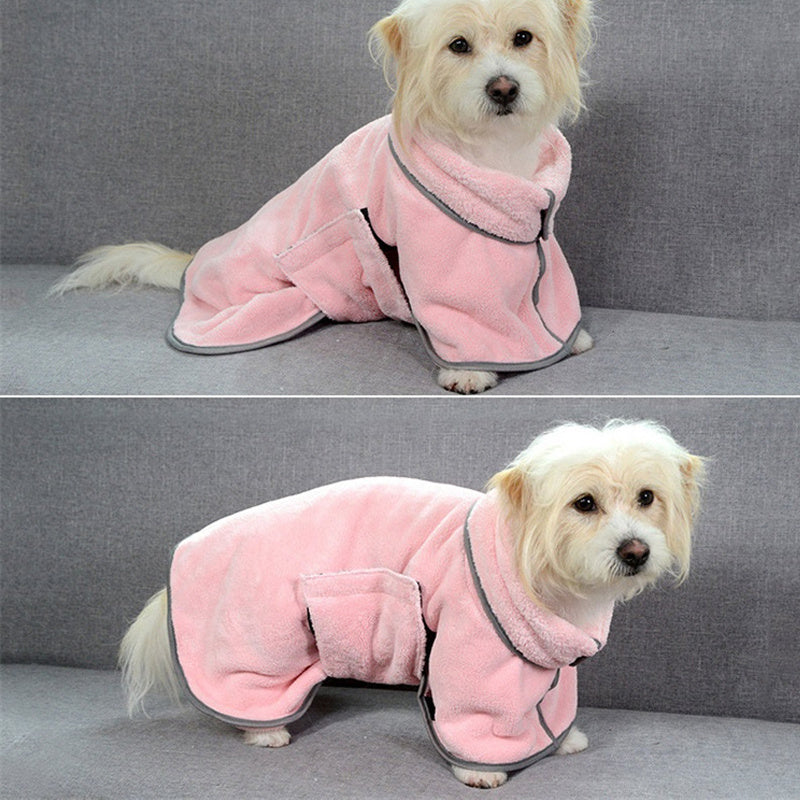 Quick-Drying Microfiber Pet Bathrobe Towel for Dogs and Cats - Puppy Toy House