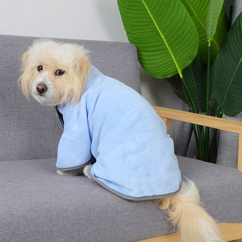 Quick-Drying Microfiber Pet Bathrobe Towel for Dogs and Cats - Puppy Toy House