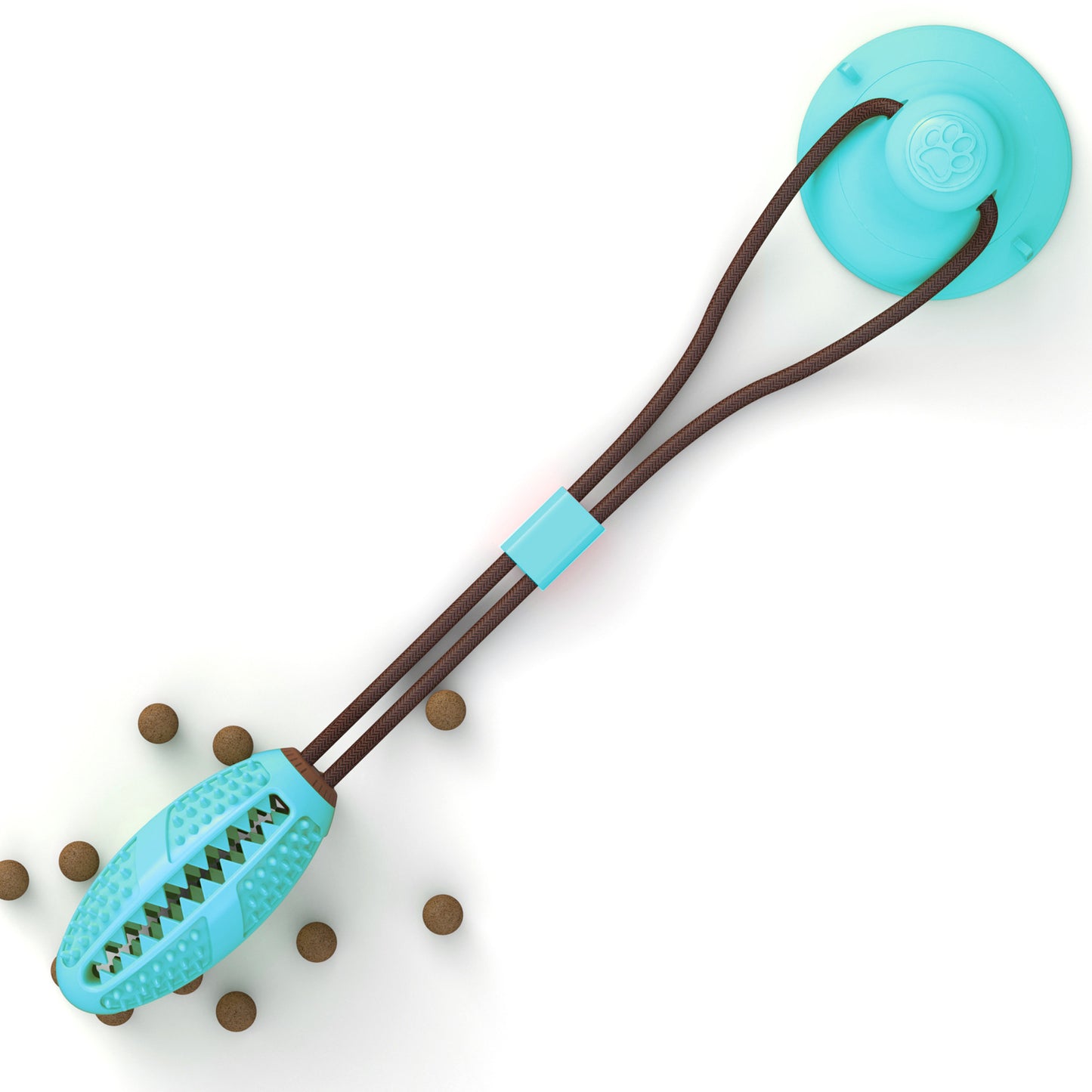 Interactive Suction Cup Dog Toy with Chew Ball and Toothbrush - Puppy Toy House