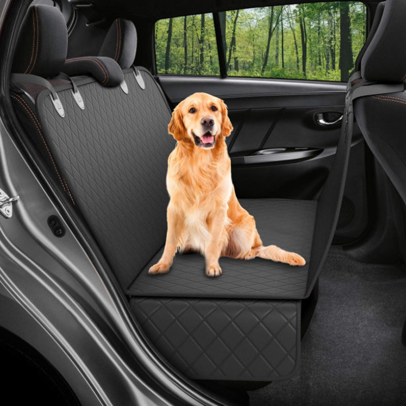 Dog Car Seat Cover Hammock with Mesh, Zipper, and Pocket - Puppy Toy House