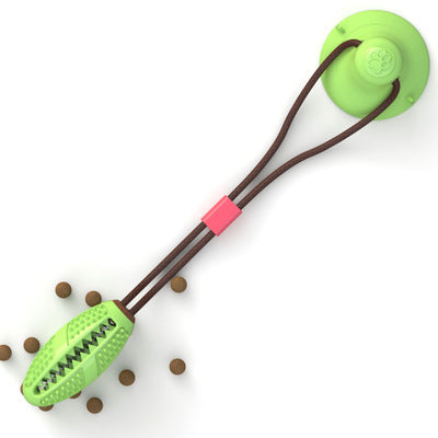 Interactive Suction Cup Dog Toy with Chew Ball and Toothbrush - Puppy Toy House