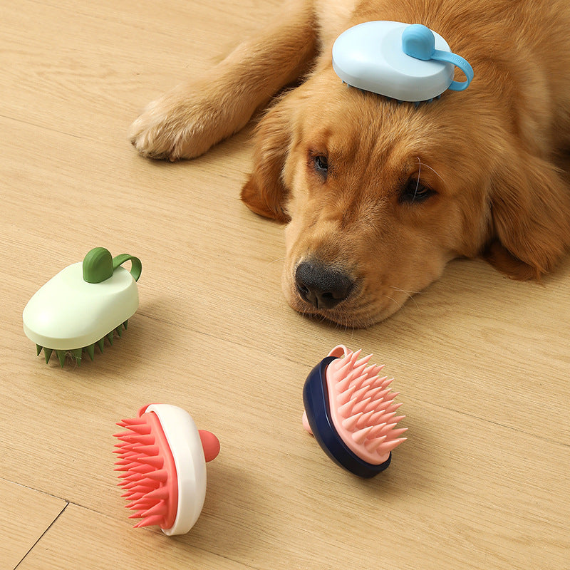 Soft Silicone Pet Hair Remover and Massage Brush for Bathing - Puppy Toy House