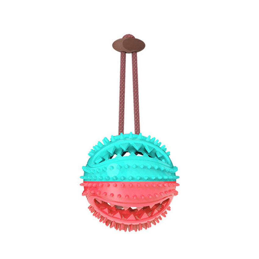 Interactive Suction Cup Dog Toy with Chew Ball and Toothbrush - Puppy Toy House