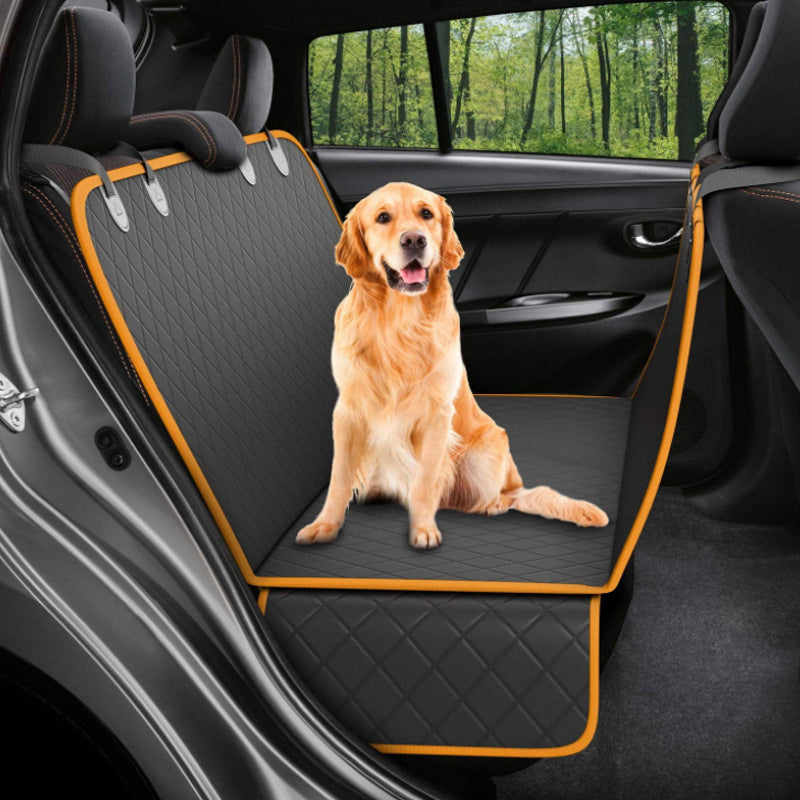 Dog Car Seat Cover Hammock with Mesh, Zipper, and Pocket - Puppy Toy House