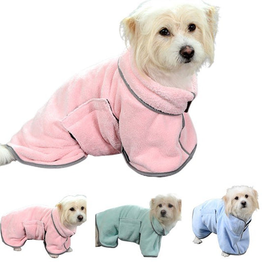 Quick-Drying Microfiber Pet Bathrobe Towel for Dogs and Cats - Puppy Toy House