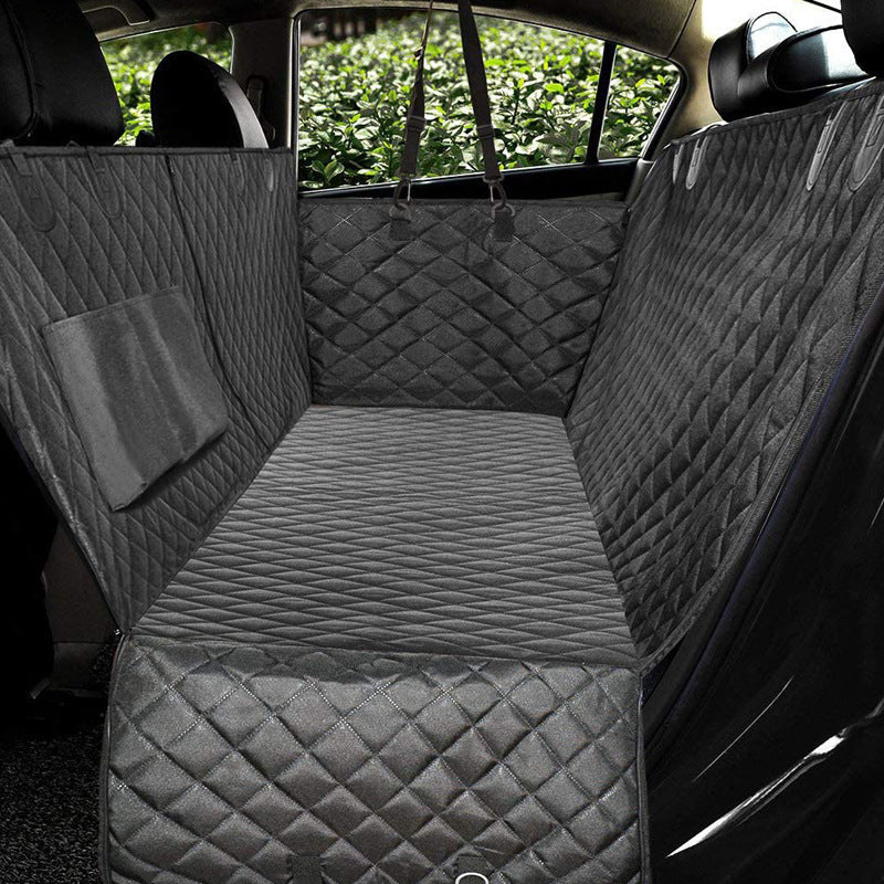 Dog Car Seat Cover Hammock with Mesh, Zipper, and Pocket - Puppy Toy House