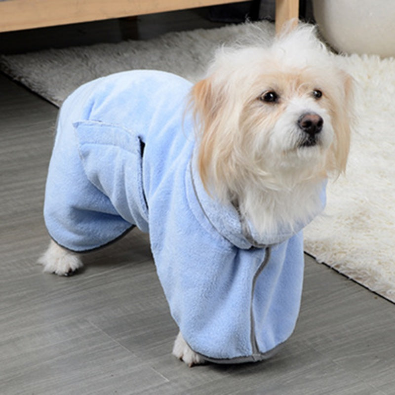 Quick-Drying Microfiber Pet Bathrobe Towel for Dogs and Cats - Puppy Toy House