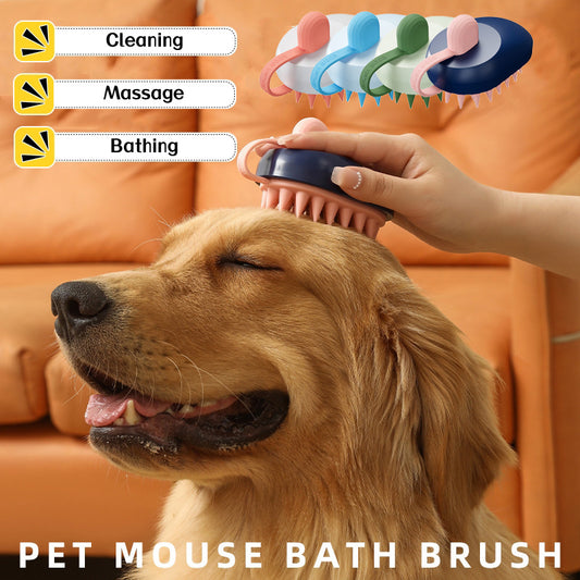 Soft Silicone Pet Hair Remover and Massage Brush for Bathing - Puppy Toy House
