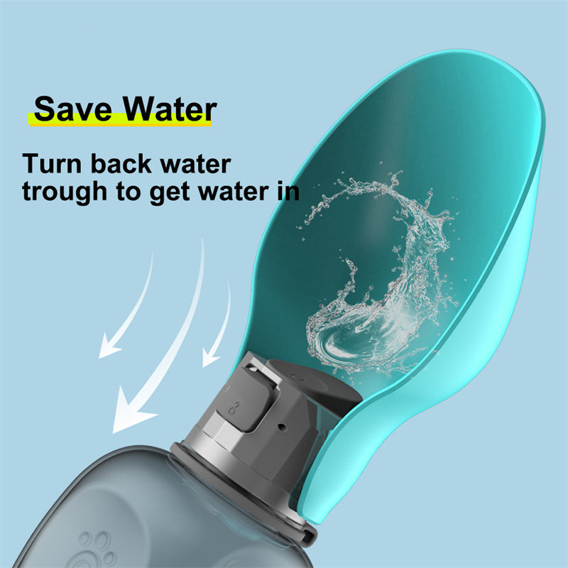 Portable Leakproof Dog Water Bottle with Foldable Bowl, 800ml Capacity - Puppy Toy House