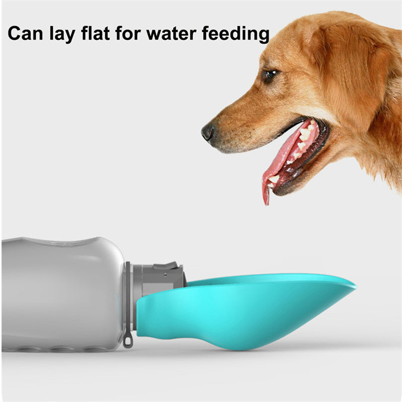 Portable Leakproof Dog Water Bottle with Foldable Bowl, 800ml Capacity - Puppy Toy House