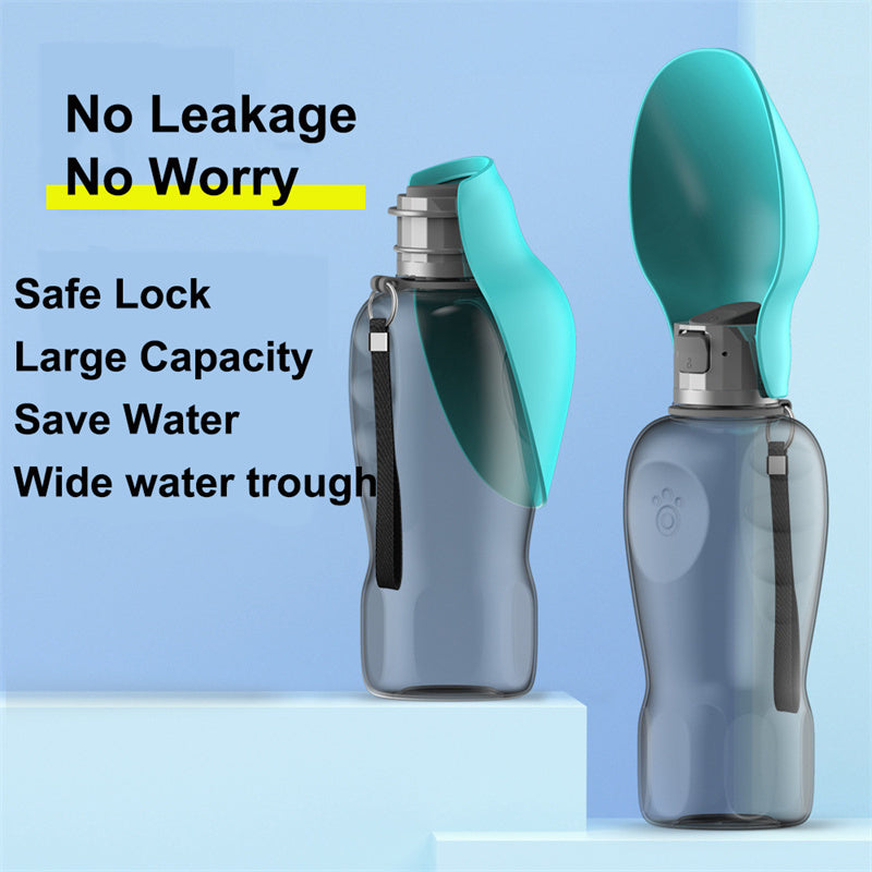 Portable Leakproof Dog Water Bottle with Foldable Bowl, 800ml Capacity - Puppy Toy House